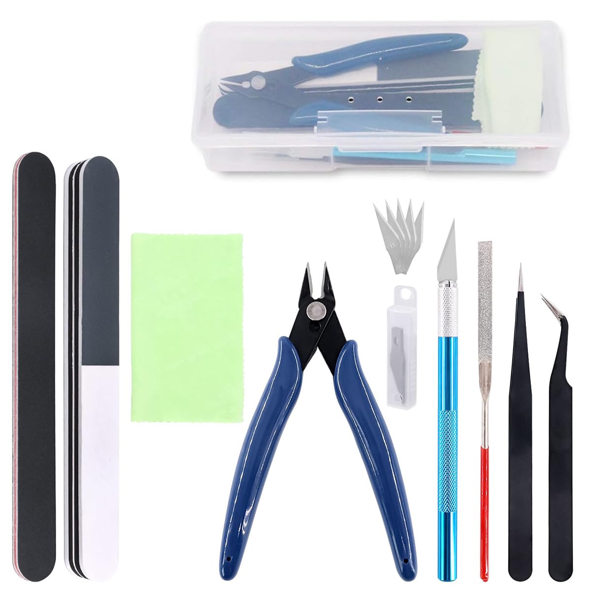 Serplex® 9PCS Gundam Tool Kit Gundam Modeler Crafting Basic Tools Set Gunpla Tools for Basic Model Building, Repairing and Fixing DIY Crafting Essential Supplies with Storage Box