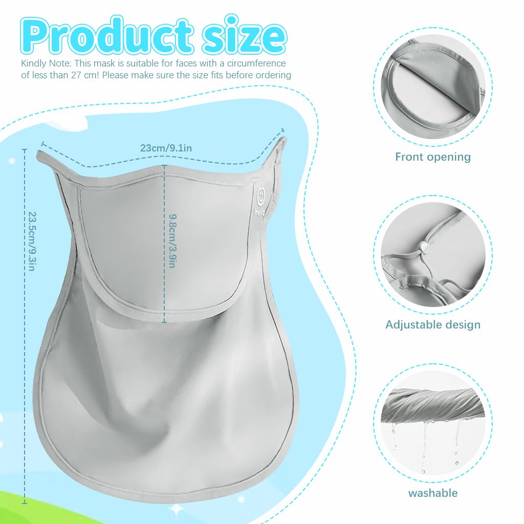SNOWIE SOFT Face Mask for Kids with UPF 50+ Sun Protection featuring Adjustable Ear Loops and Ice Silk Fabric