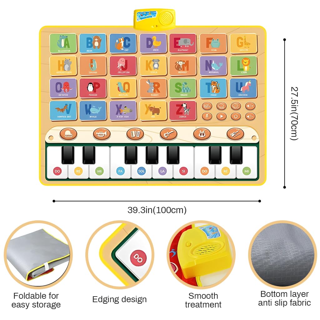 PATPAT Alphabet Musical Piano Mat for Kids featuring Large Interactive Play Surface