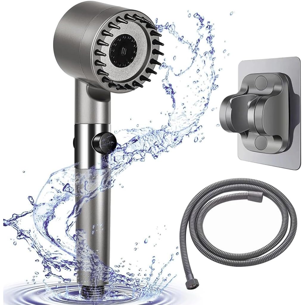 HASTHIP Shower Head for Bathroom with 1.5m Hose featuring 3 Spray Modes and Filtration Core