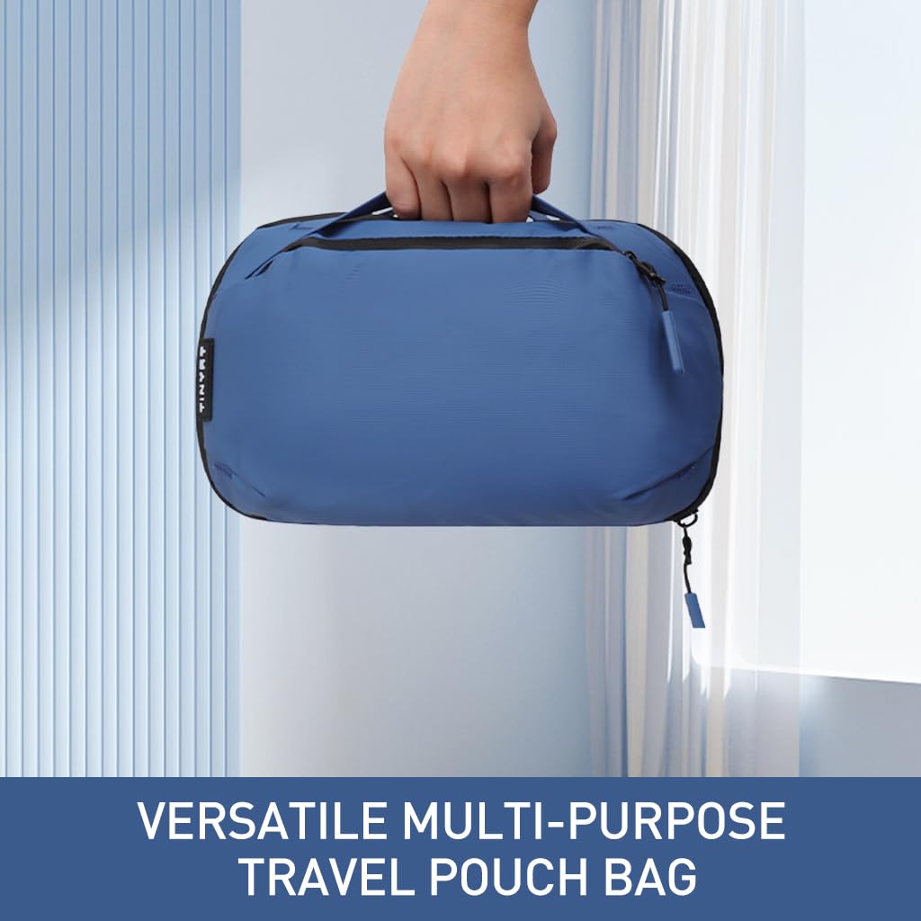 ZIBUYU Travel Bag for Toiletries with Waterproof Zipper and Hanging Hook | Nylon 27×10.5×16 cm Organizer for Men and Women