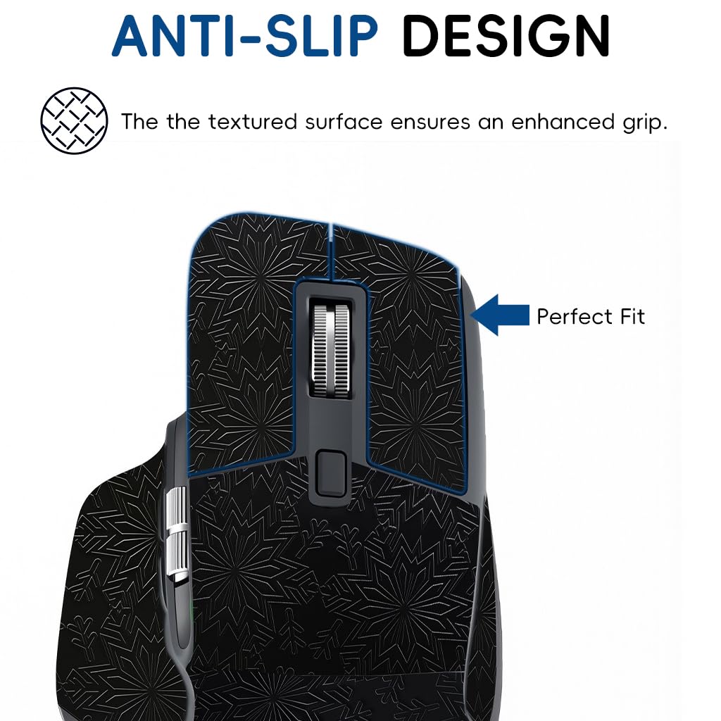ZORBES Mouse Grip Tape for MX Master 3 and 3s with 6 Pieces Self-Adhesive Pads | Sweat-Proof Embossed Design