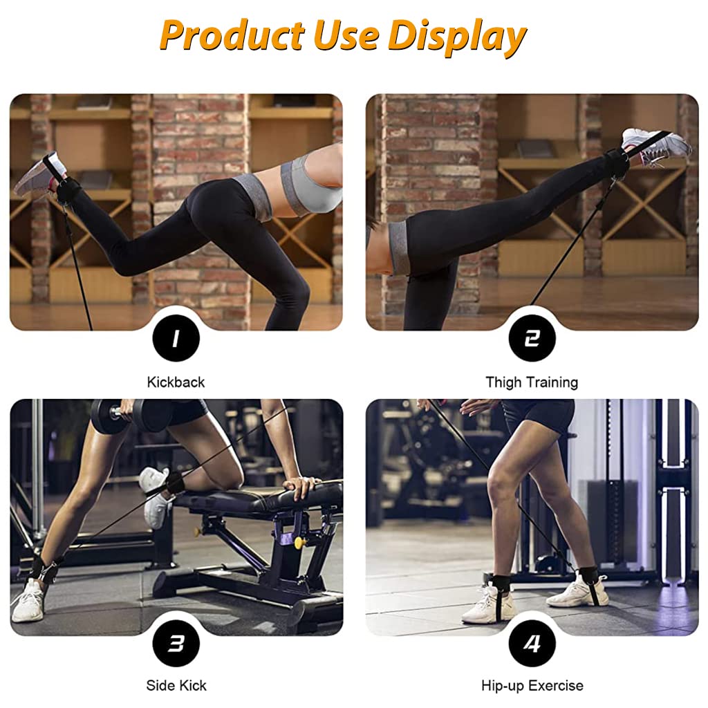 Optifit Ankle Straps for Cable Machine Workouts with Dual D Rings and Nylon Material | 1 Pair