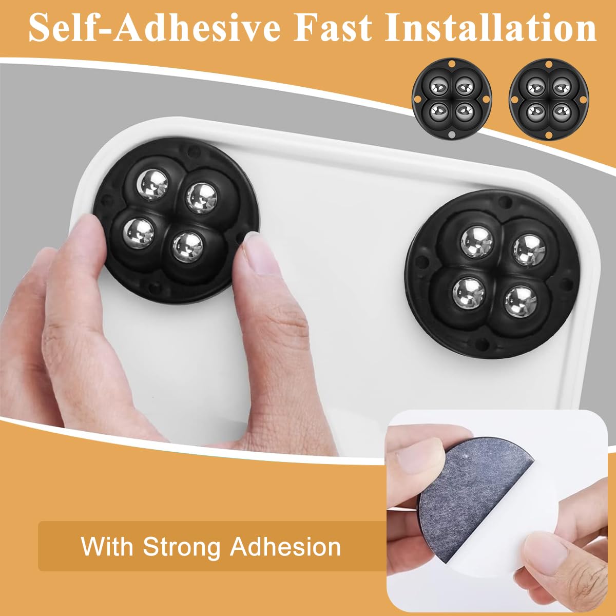 HASTHIP Wheels for Furniture Moving with 360° Swivel Design and 30 kg Load | 8 Pcs Set