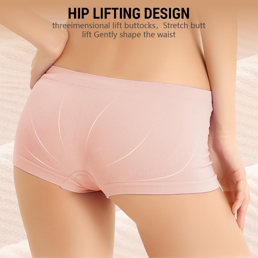 SANNIDHI Women’s Boyshorts Panties 3 Pack with Seamless Design & Stretch Cotton Crotch