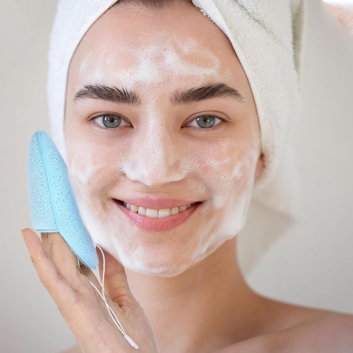 MAYCREATE Makeup Remover Pads Set for Face and Eyes with Soft Double Side Sponge | 4 PCS Reusable Cleansing Pads for Dry Oily or Sensitive Skin