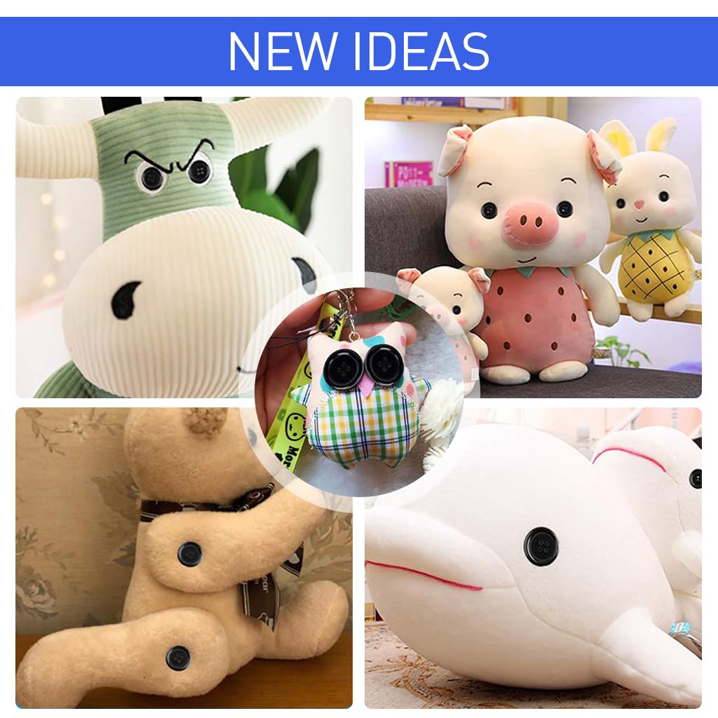 HASTHIP Sewing Buttons for Clothing and DIY Crafts featuring 100 pcs 0.39–1 in Resin | Black and White Round Design