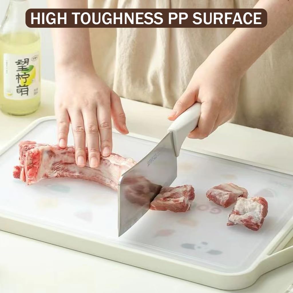 Supvox Chopping Board for Meat Fruit and Vegetables with Dual Sided Design | 18.1x11.8 in 304 Stainless Steel