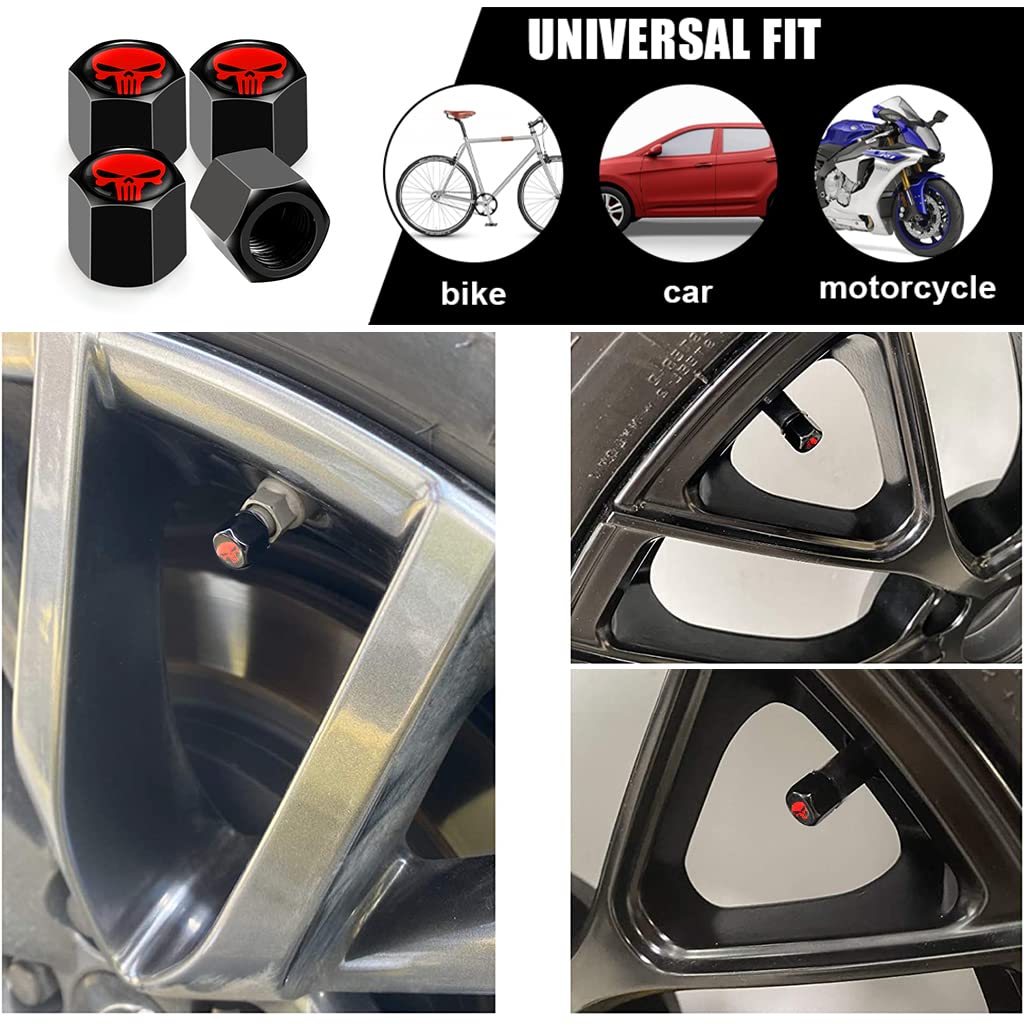 ZIBUYU Car Tyre Valve Caps for Cars Trucks Bicycles Motorcycles | 8PCS Carbon Alloy 8mm