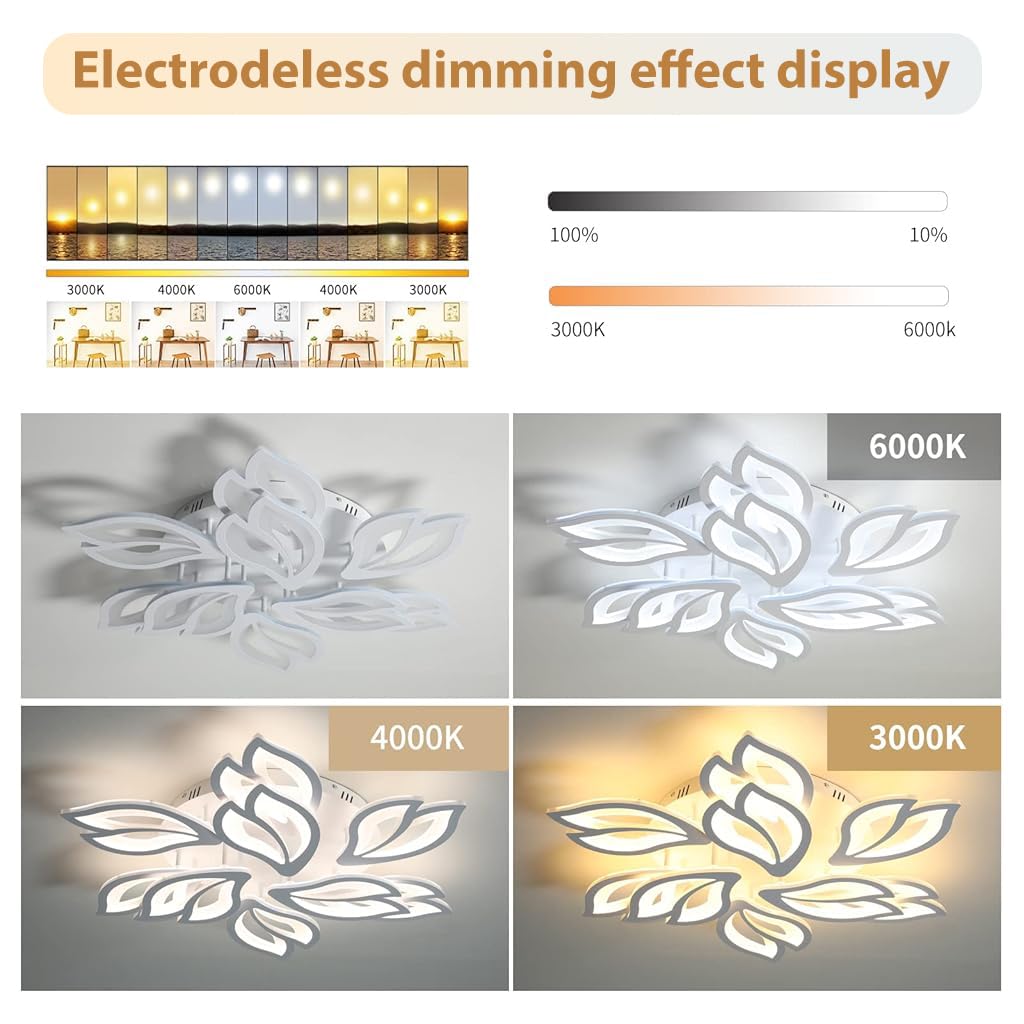 ELEPHANTBOAT Ceiling Light for Living Room featuring 28.3in Dimmable LED with Remote Control