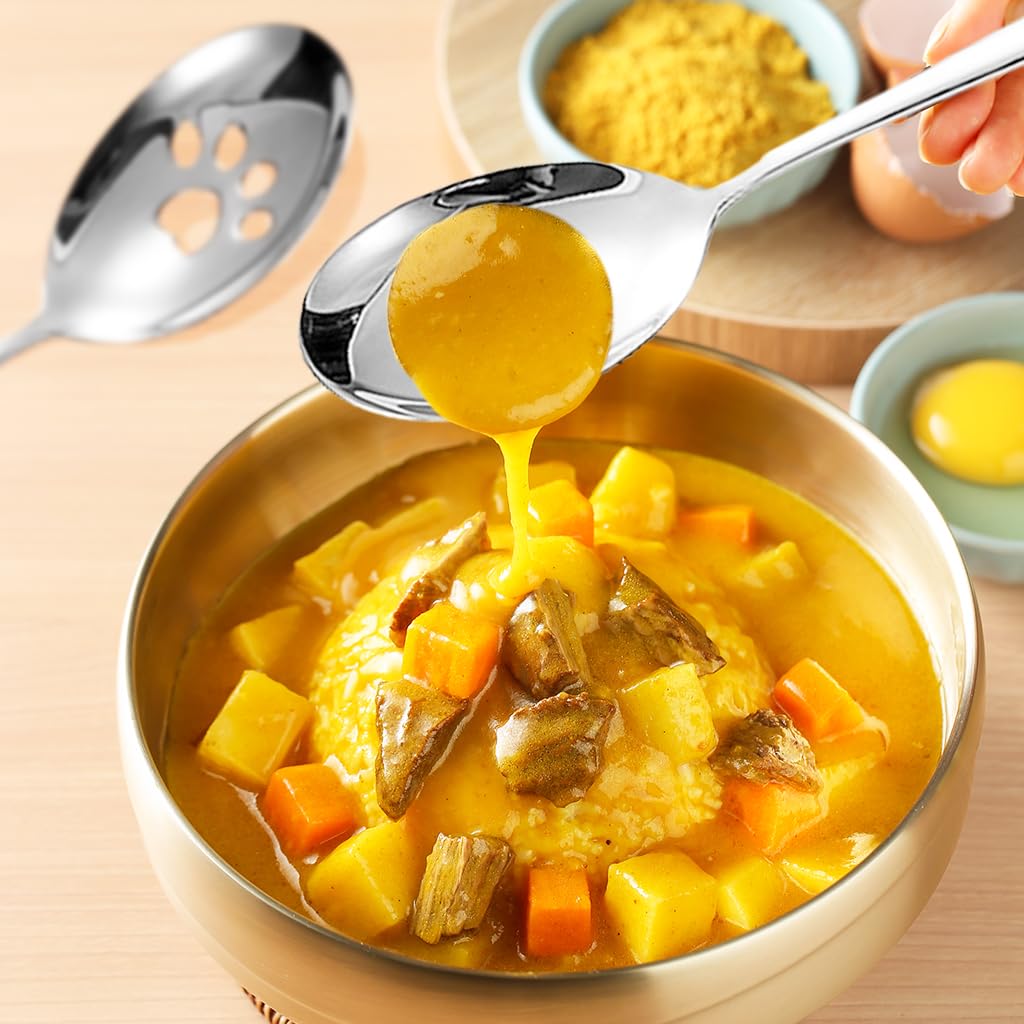 Supvox Serving Utensil Set for Parties with 9.5 in Ergonomic Handle & Polished Stainless Steel | Ideal for Buffet Dining