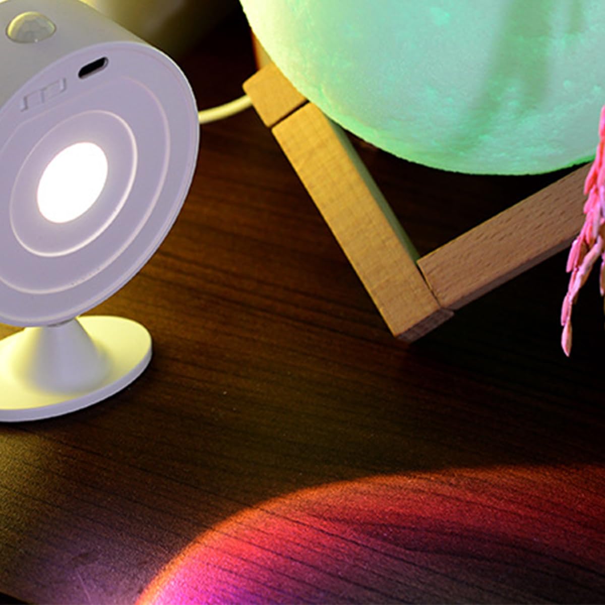 ELEPHANTBOAT LED Atmosphere Light for Bedroom and Closet with 360° Rotation | Motion Sensor Rechargeable Night Lamp