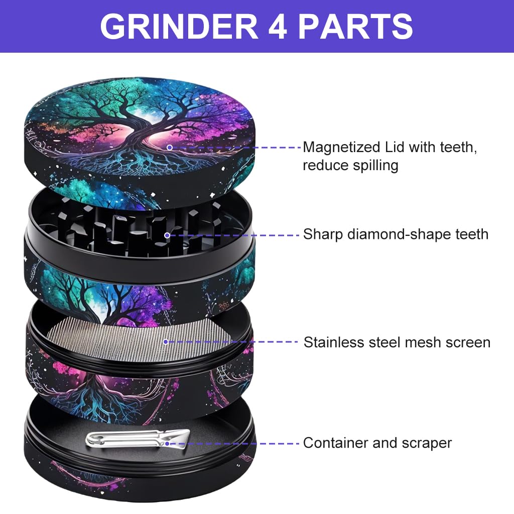 ZIBUYU Kitchen Storage Box Set for Snacks with 8 Compartments and Ergonomic Grinder | Food Grade PP for Teens and Adults