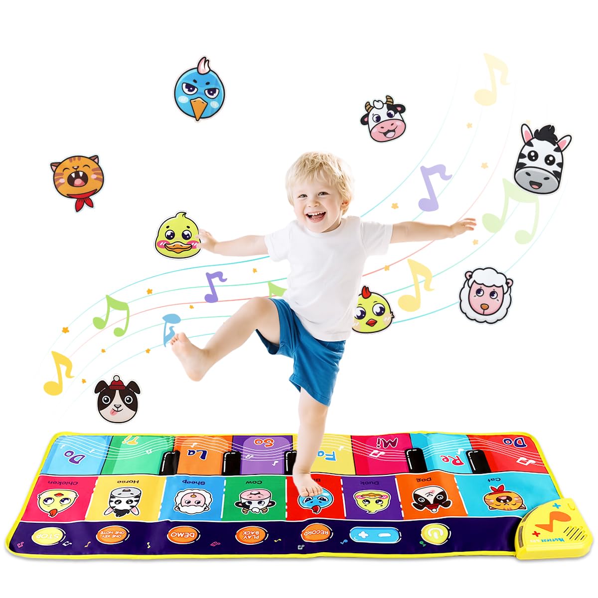 PATPAT Piano Keyboard Musical Mat for Kids with 8 Animal Sounds and 6 Modes | 27.56x11.81 in