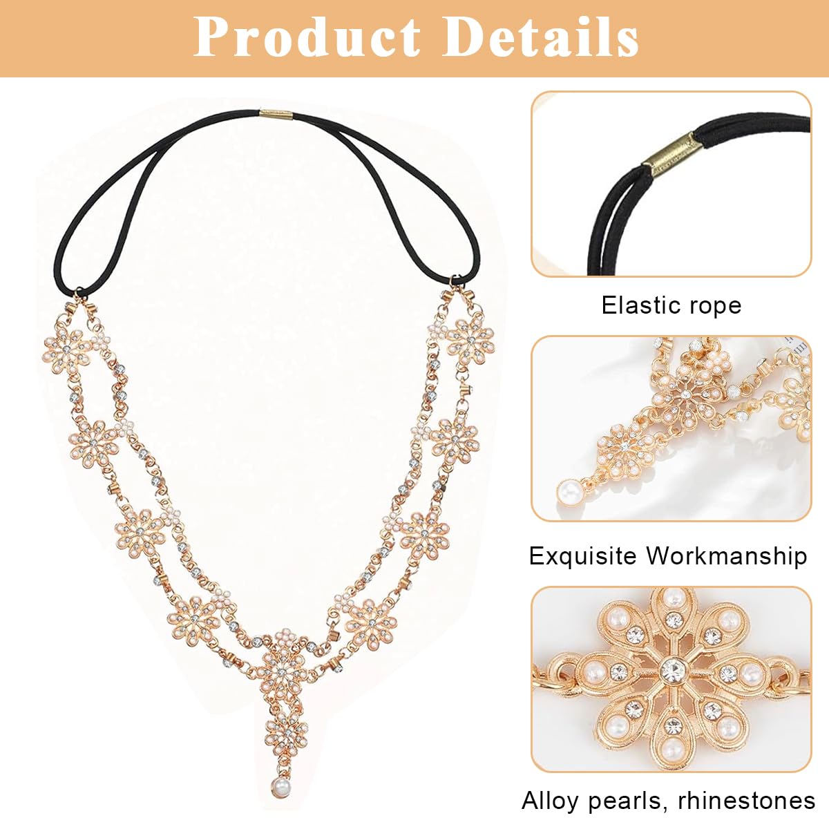 SANNIDHI Bridal Head Chain for Women featuring Floral Alloy Drop Pendant | Elegant Wedding Hair Accessory