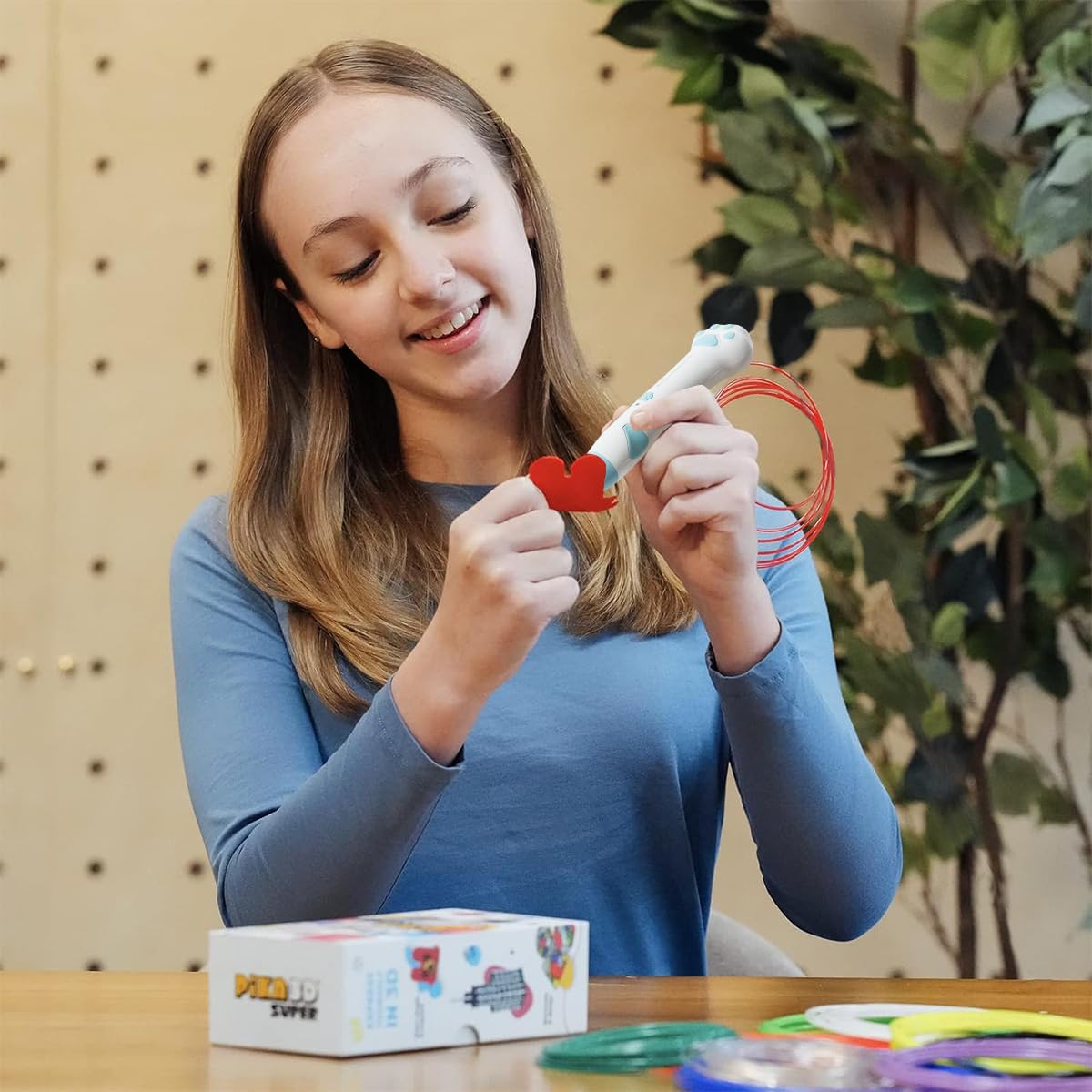 PATPAT 3D Pen for Kids with 20m Color Filament and USB Rechargeable Cat Paw Design | Educational Drawing Toy