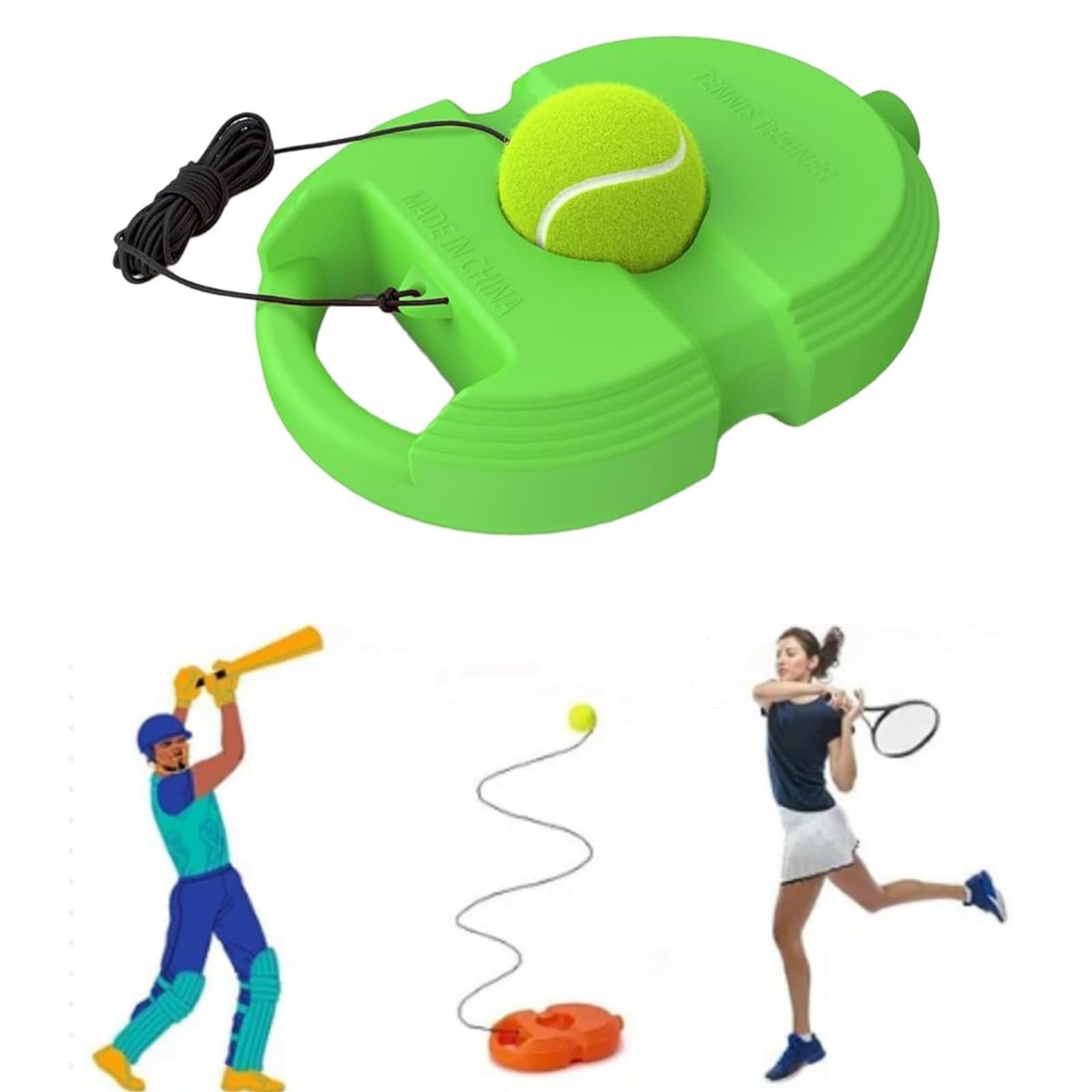 Optifit Tennis Trainer for Solo Practice with Elastic Rebound Ball | Portable Training Tool