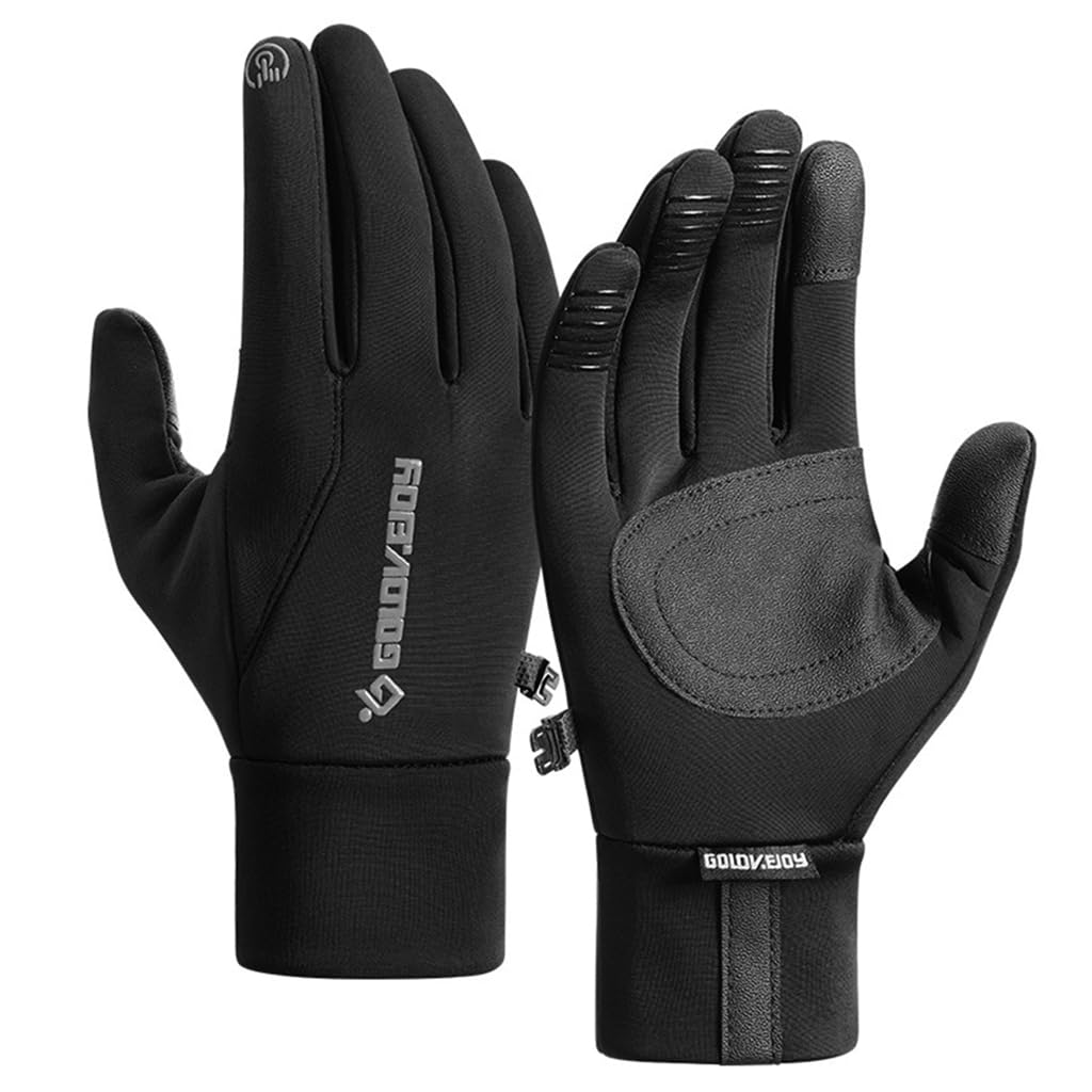 PROBEROS Winter Riding Gloves for Men with Thermal Plush Lining and Anti Slip Grip | Touchscreen Compatible Windproof Gloves