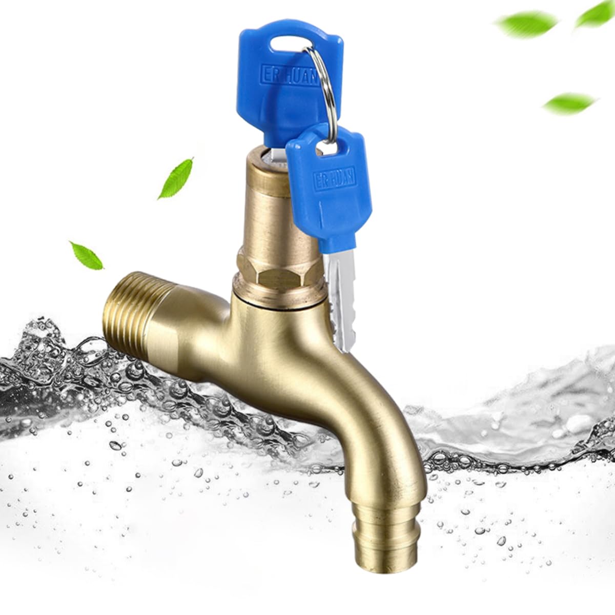 HASTHIP Water Faucet Lock for Public and Outdoor Use with 2 Keys featuring Brass Body