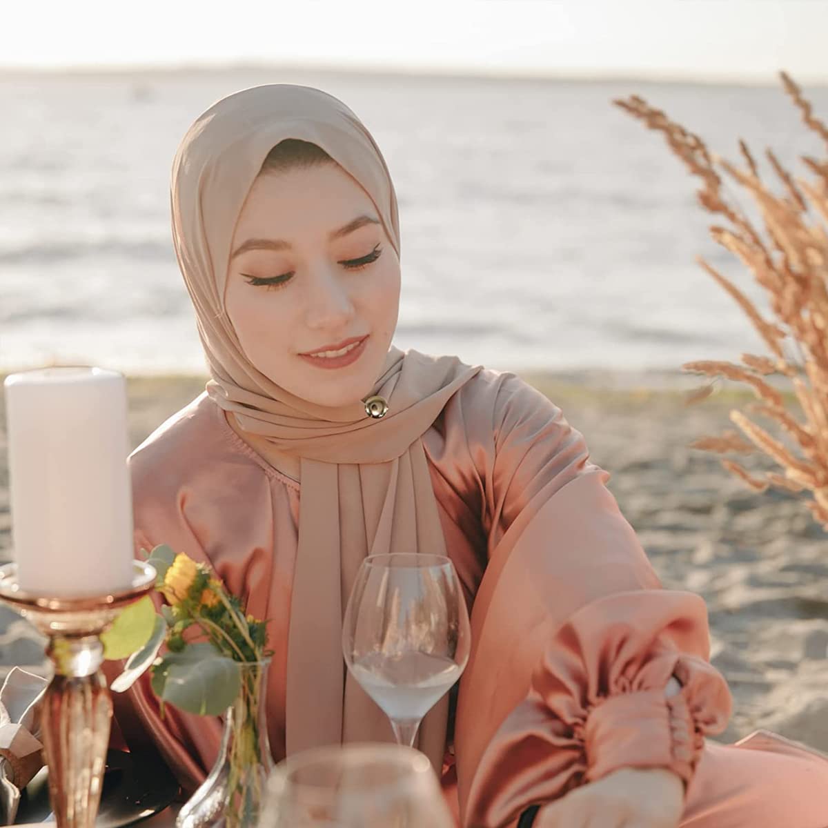 Venzina Magnetic Hijab Pins for Scarves and Sarees featuring Secure Clasp | 4 Pairs Multi Color