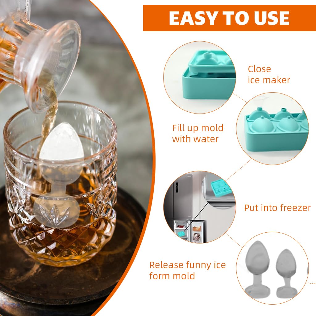 Supvox Ice Cube Tray for Whiskey and Cocktails with 3 Chambers featuring Raindrop Mold | Food Grade Silicone