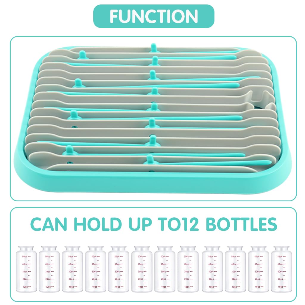 SNOWIE SOFT® Baby Bottle Drying Rack with Bottle Cleaning Brush Baby Bottle Drain Rack Bottle Drying Rack Baby Bottle Organizer Space Saving Baby Bottle Drying Rack for 10 Bottles