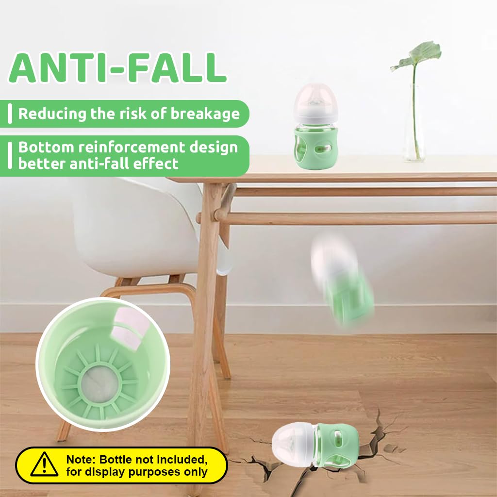 SNOWIE SOFT Silicone Baby Bottle Sleeves for 4.2 oz Avent Glass Bottles with Anti Slip Grip | Heat Insulation Protector for Feeding