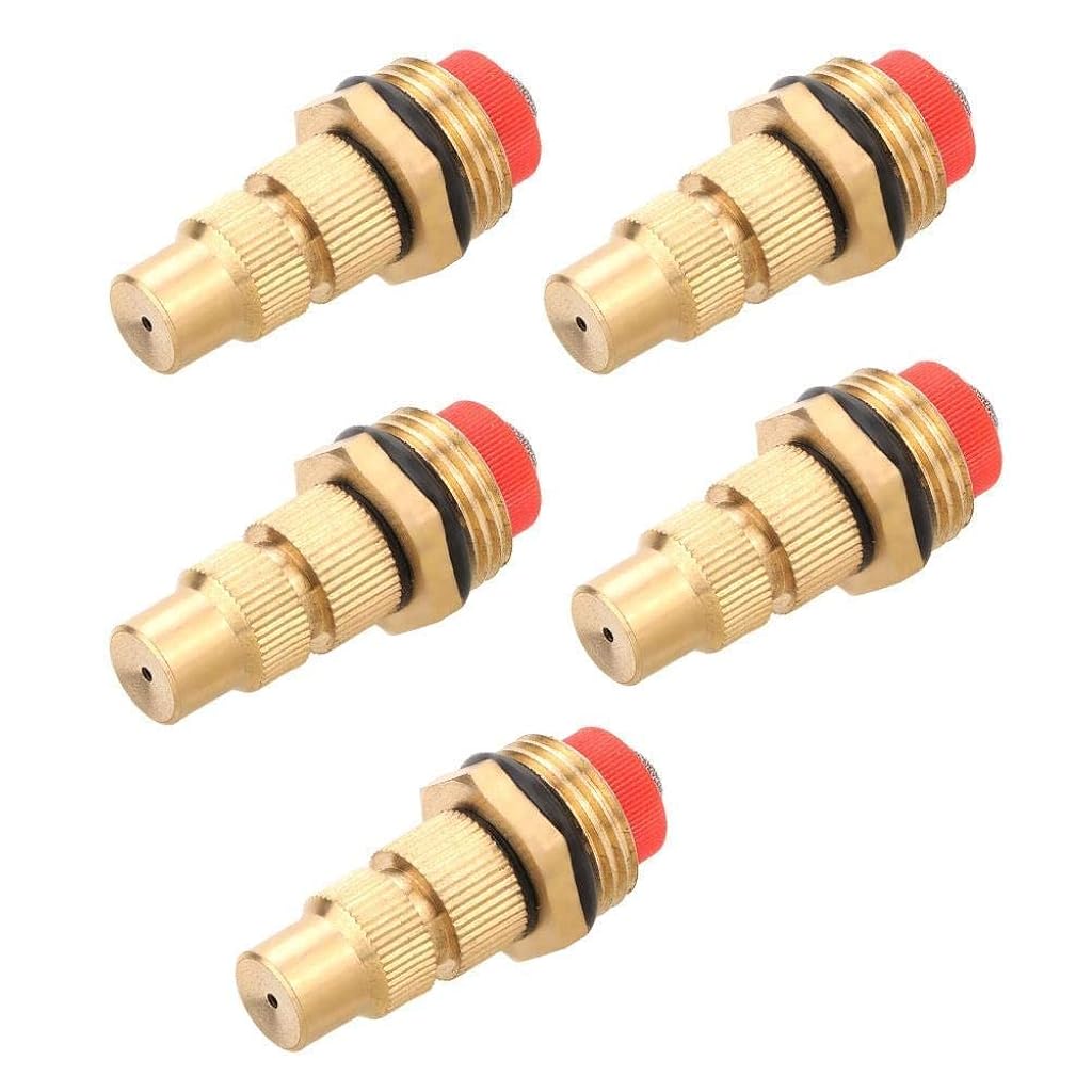 HASTHIP® 10Pcs Copper Gardening Sprinklers, djustable Water Spray Nozzle Copper for Lawn, Garden, Plants, and Greenhouse Irrigation