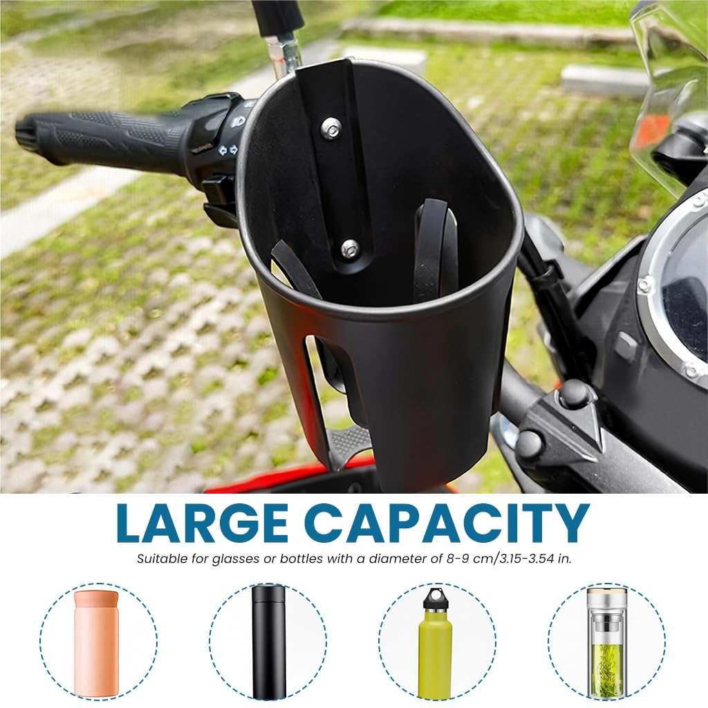 STHIRA Cycle Bottle Holder for Motorcycle Riding with 8.5 cm Wide Opening | Universal Mirror Mount Fit