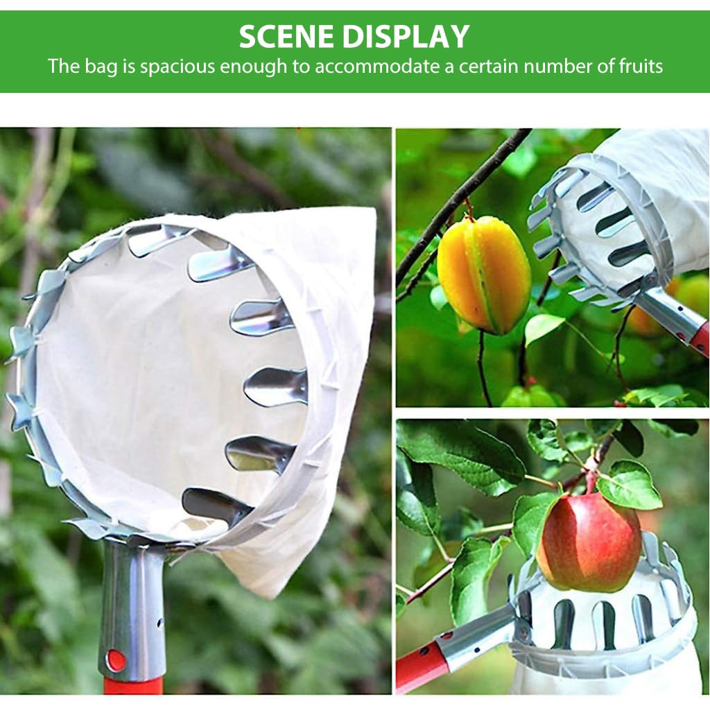 HASTHIP Fruit Picker Basket for Trees with Screw Fixed Head and Cloth Catch Bag | Universal Fit