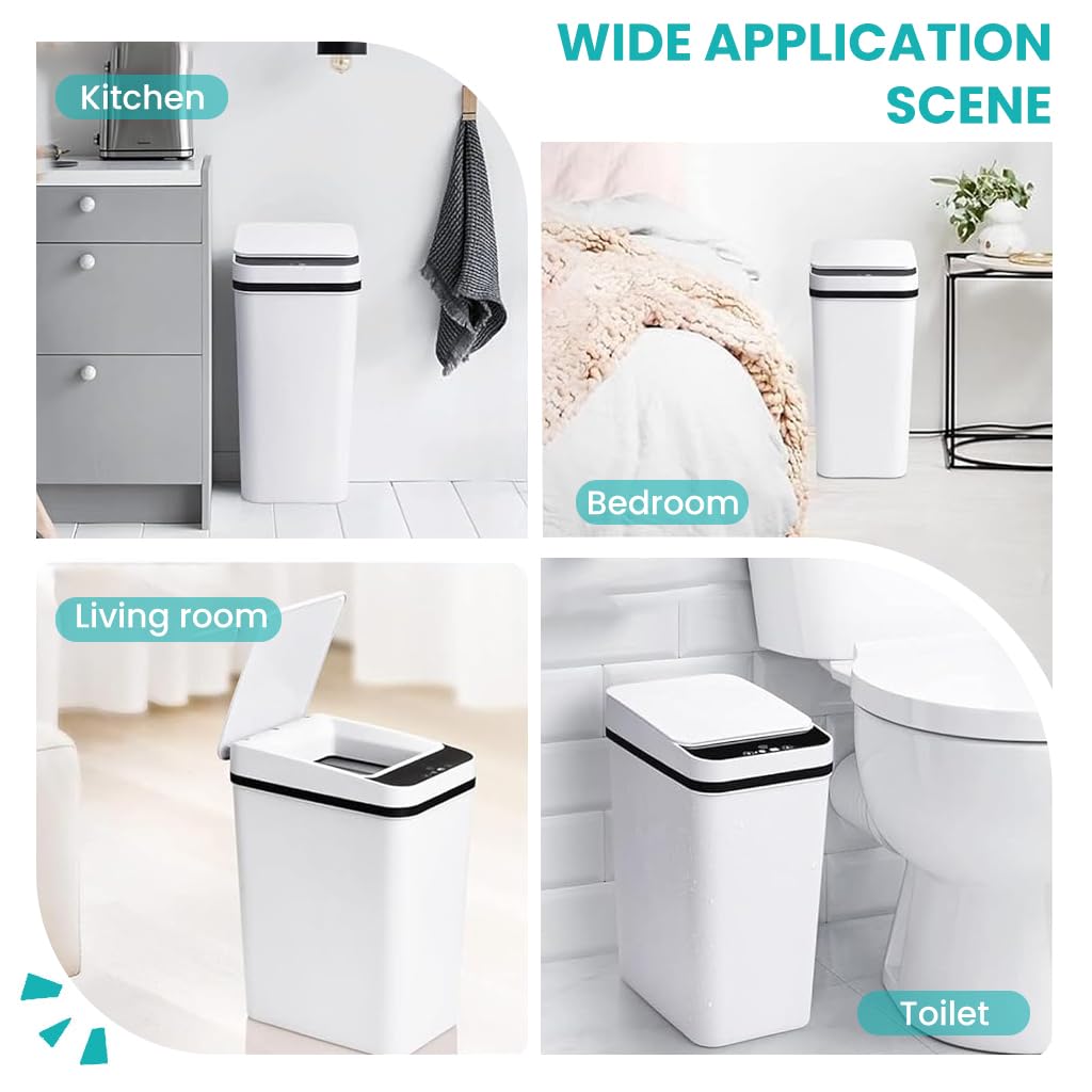 Supvox Smart Sensor Dustbin for Home with 12L Capacity and Automatic Motion Lid | Touchless Waste Bin 23.5x15.8x32cm