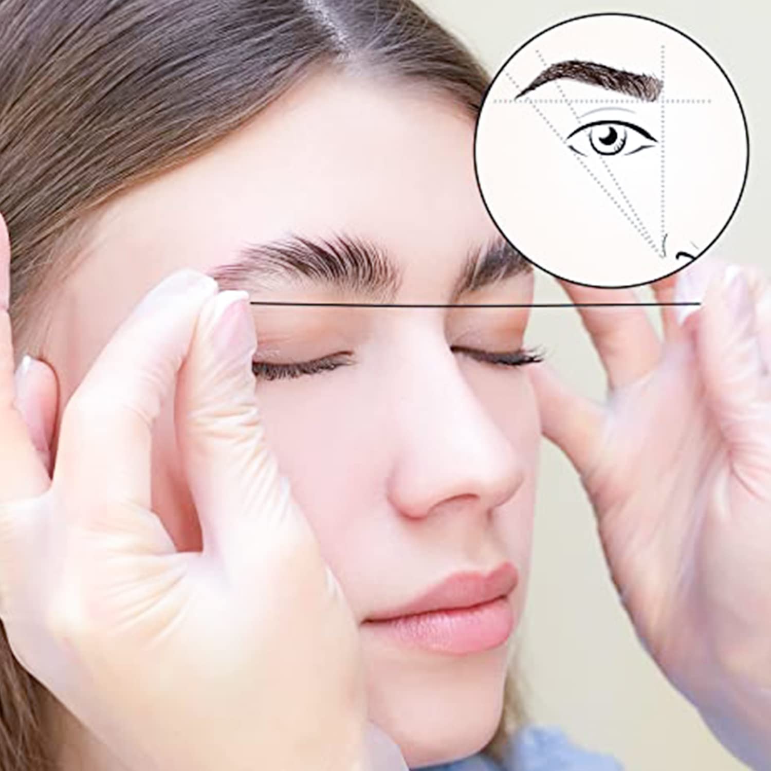 HASTHIP Mapping String for Microblading featuring Pre Coated Ink Tool | 3PCS Eyebrow Set