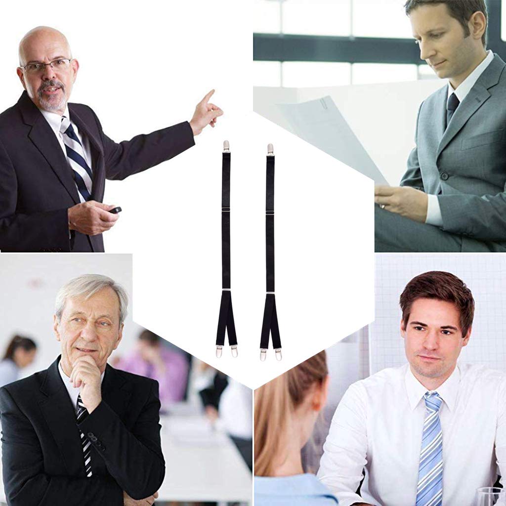 GUSTAVE Adjustable Elastic Garter Straps for Men featuring Invisible Design | 2PCS Shirt Stay