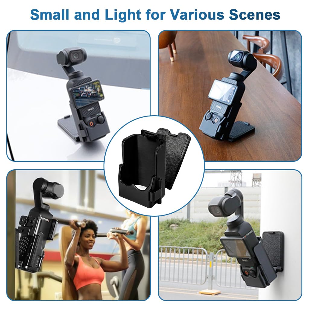 ZORBES Magnetic Wall Mount Folding Bracket for Pocket 3 featuring Ultra Strong Base | Adjustable PC Holder for Portable Outdoor Filming
