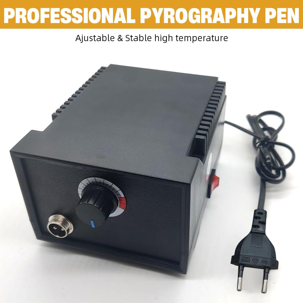 Serplex Electric Wood Burning Pen Kit with 23 Tips and Adjustable Temperature Control for Pyrography | Engraving Tool for Wood Leather and Gourds