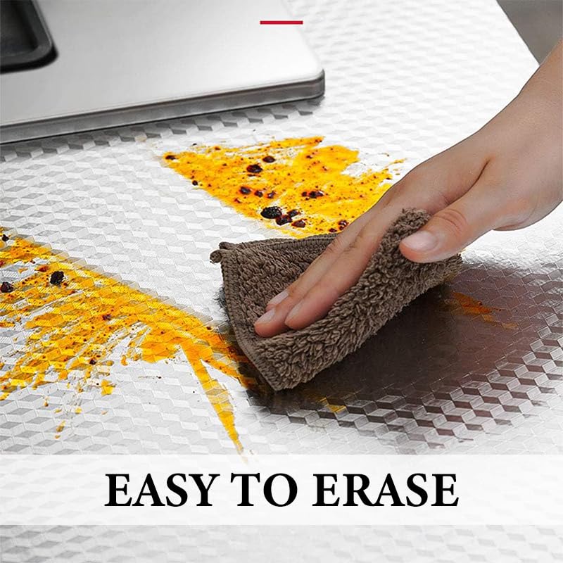 Supvox Oil Proof Countertop Sticker for Kitchen with Heat Resistant Tin Foil 40x300cm | Easy Peel & Stick Backsplash