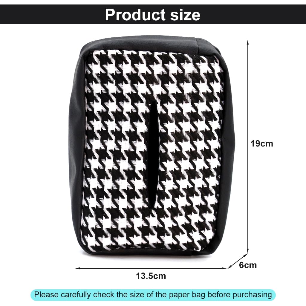 ZIBUYU Car Tissue Box Holder for Car Home and Office featuring Quick Release Buckle | Soft Plush 16×11 cm Organizer