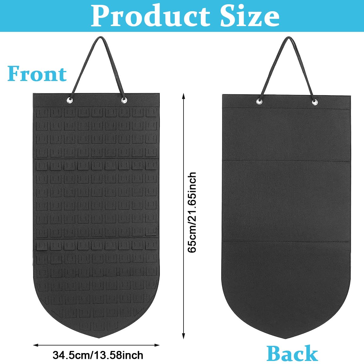 HASTHIP Wall Hanging Brooch Pin Organizer for Enamel Pins with 35x66cm Felt Display | Holds 141 Pins