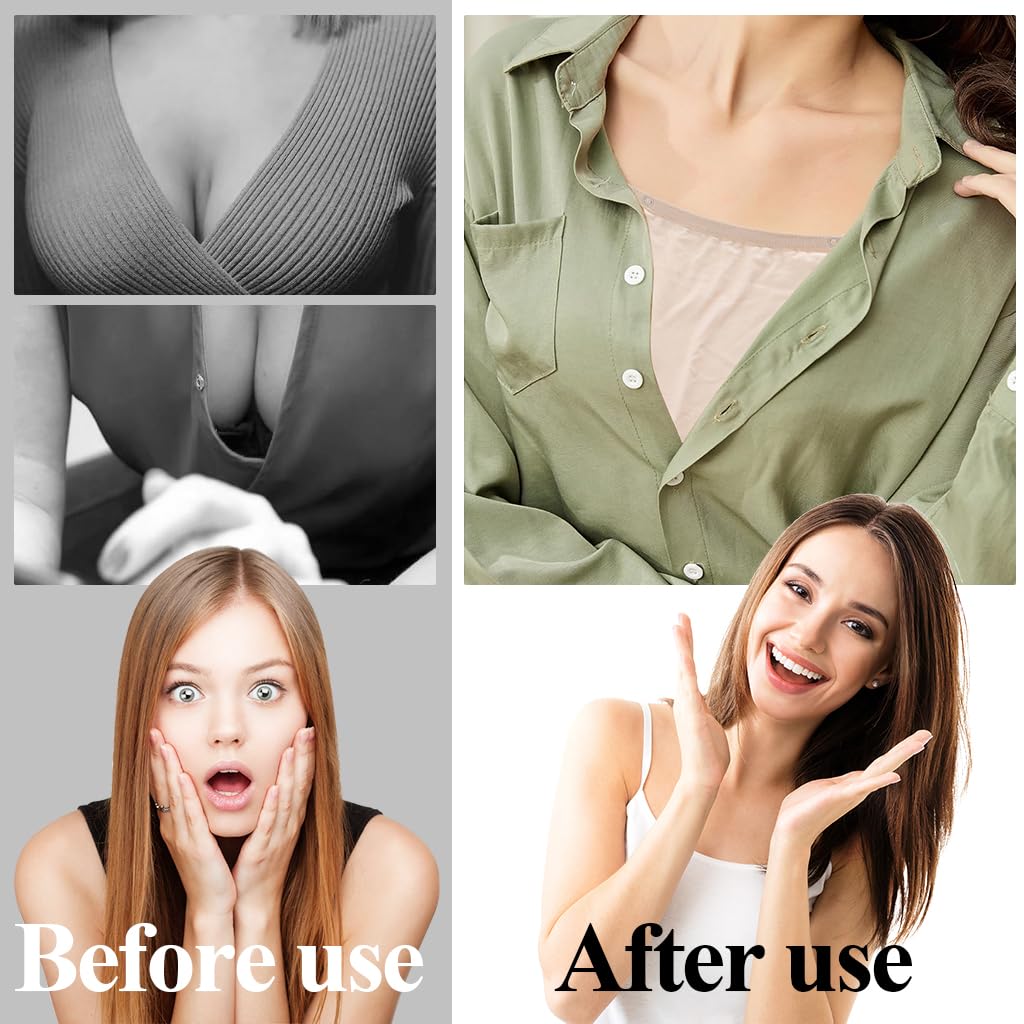 Venzina Bra Coverups for Modesty with Snap to Bra Design and 6PCS Stretchy Beige Inserts