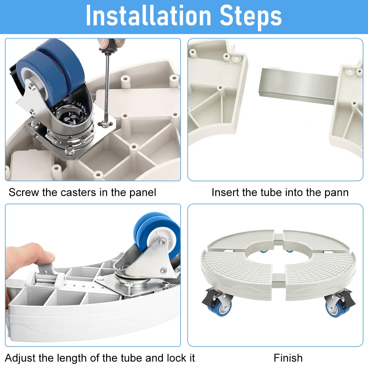 Serplex Heavy Duty Caddy Dolly for Gas Cylinders with 4 Wheels and Brakes | Adjustable 15–20 in