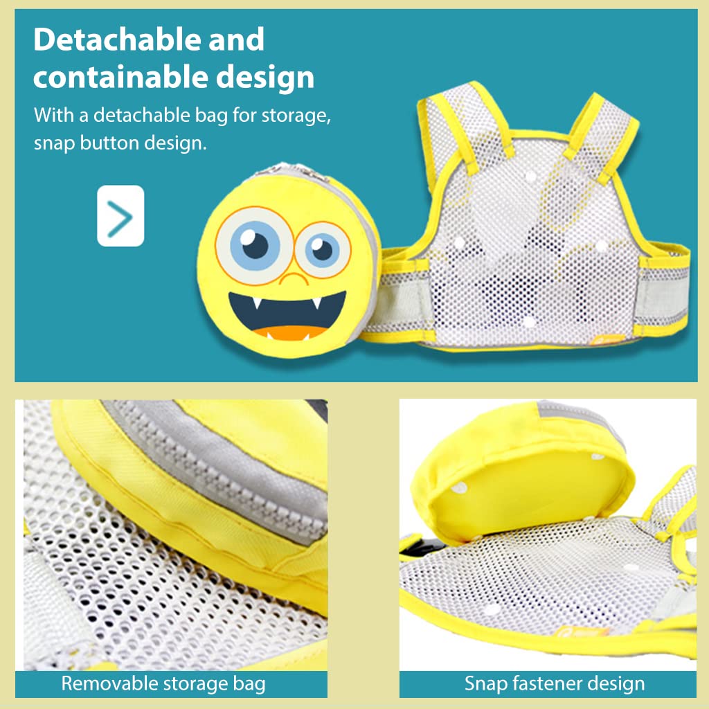 SNOWIE SOFT Kids Safety Belt for Two Wheeler with Detachable Storage Bag and Adjustable Harness | Breathable Polyester for Boys and Girls 2–12 Years