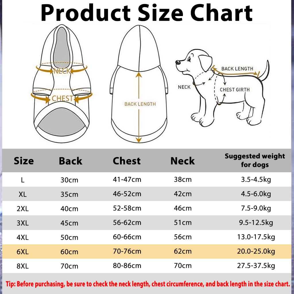Qpets Dog Raincoat for Walking and Hiking with Adjustable Buttons EVA Hood 6XL 2PCS | Waterproof Coat for Dogs Weighing 20–25kg