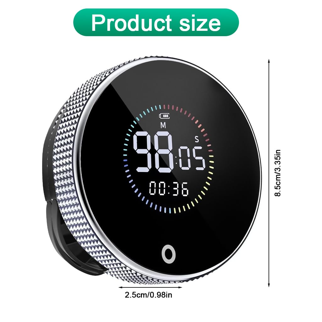 Supvox Magnetic Digital Clock for Table with 199 Minute Timer featuring Rotating Dial and USB Recharge