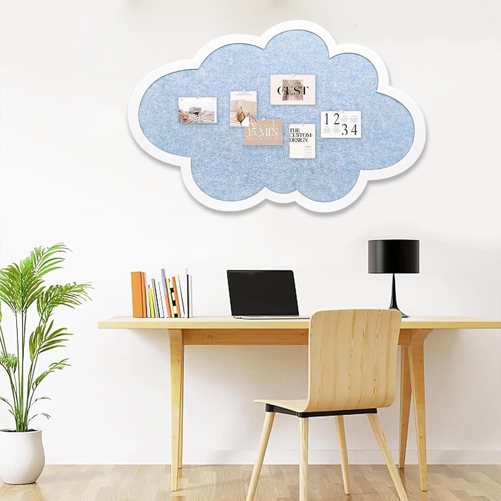 OFIFO Felt Pin Board for Home Office Display and DIY Wall Decor | 15.7x23.6 Inch Cloud Panel