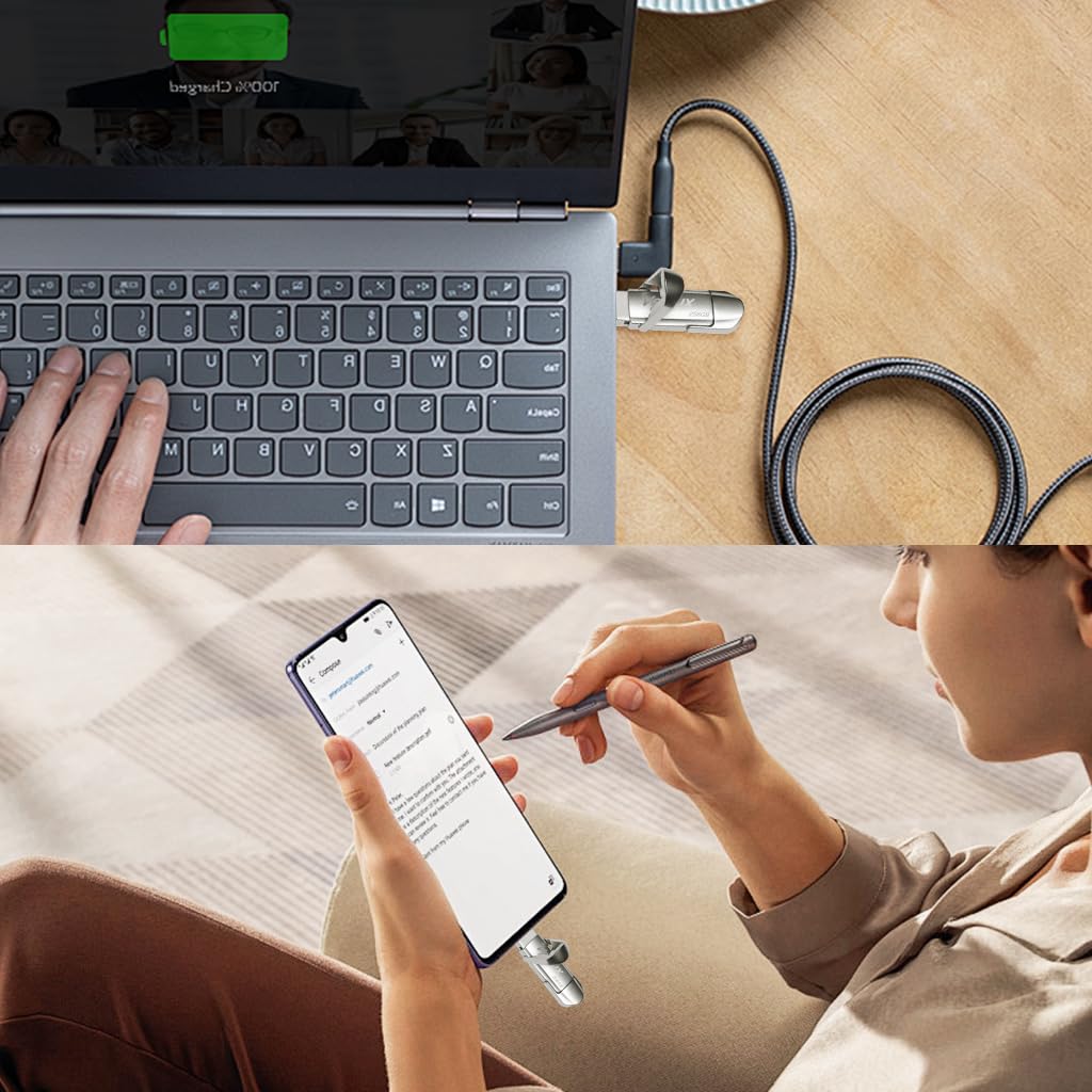 Verilux Pendrive 256GB for iPhone iPad Android PC with Dual USB C and A Ports | Frosted Metal Design
