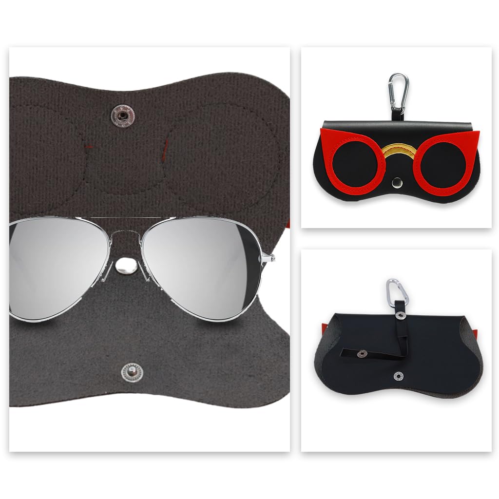 PALAY® Portable cute shape glasses bag glasses bag Sunglasses box sunglasses bag glasses bag (Black)