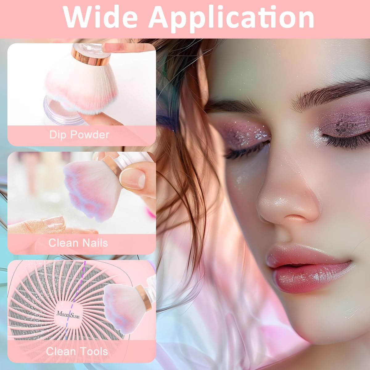 MAYCREATE Nail Dust Brush for Acrylic Nails featuring Fine Fiber Bristles and Acrylic Handle