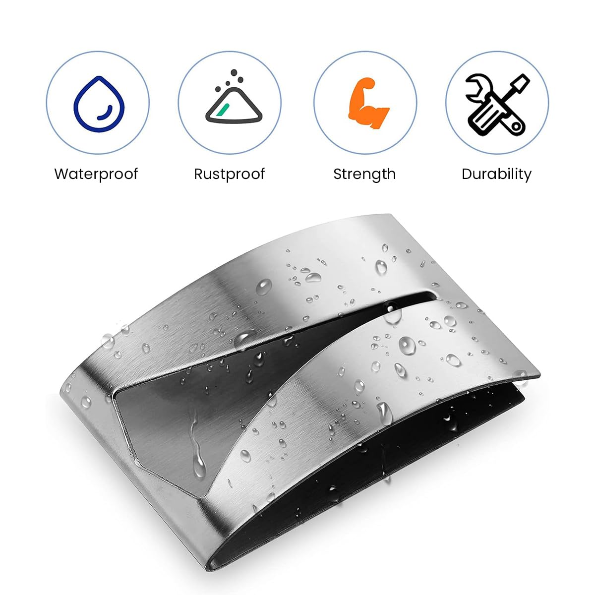 HASTHIP Grip Towel Holder for Bathroom and Kitchen featuring V Shape Slot Design | 2Pcs Stainless Steel Self Adhesive Wall Hook