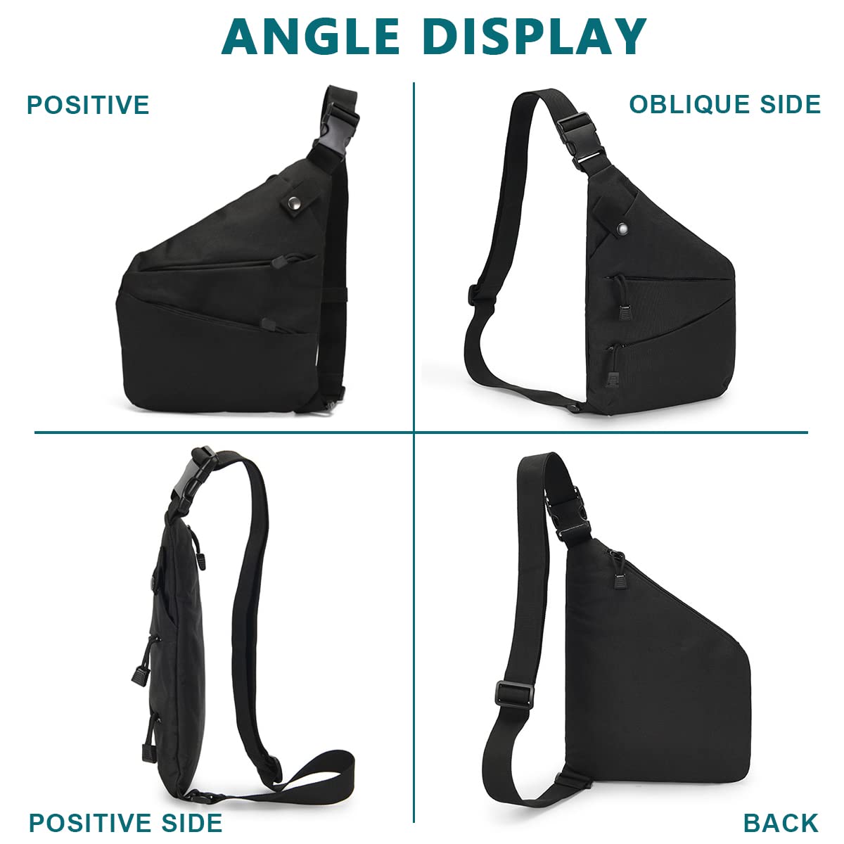 GUSTAVE Sling Bag for Men with 30.7–39.3 in Adjustable Strap and Quick Release Buckle | Waterproof Oxford Cloth Crossbody for Travel and Outdoor Activities