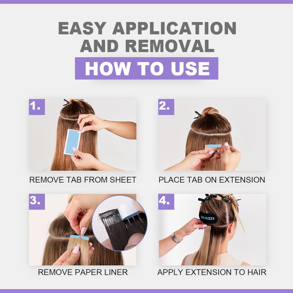 MAYCREATE Hair Extension Tape for Invisible Tape In Extensions 60PCS 4x0.8cm | Double Sided Adhesive Tabs
